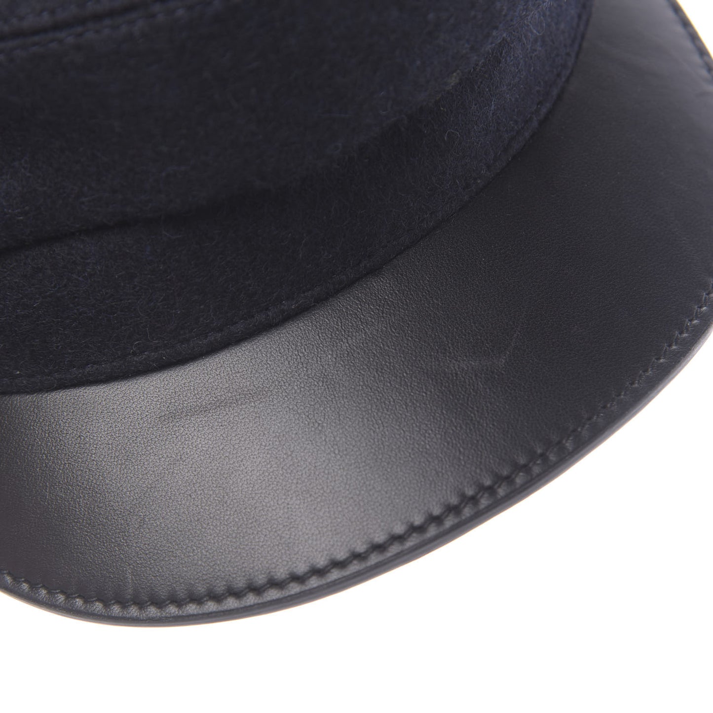 Glossy Lambskin Wool Womens Vauban Cap 57 Marine Black
