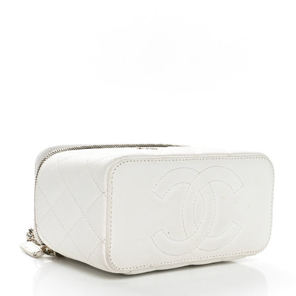 Chanel Caviar Quilted Small Vanity Case With Chain White 4 of 12