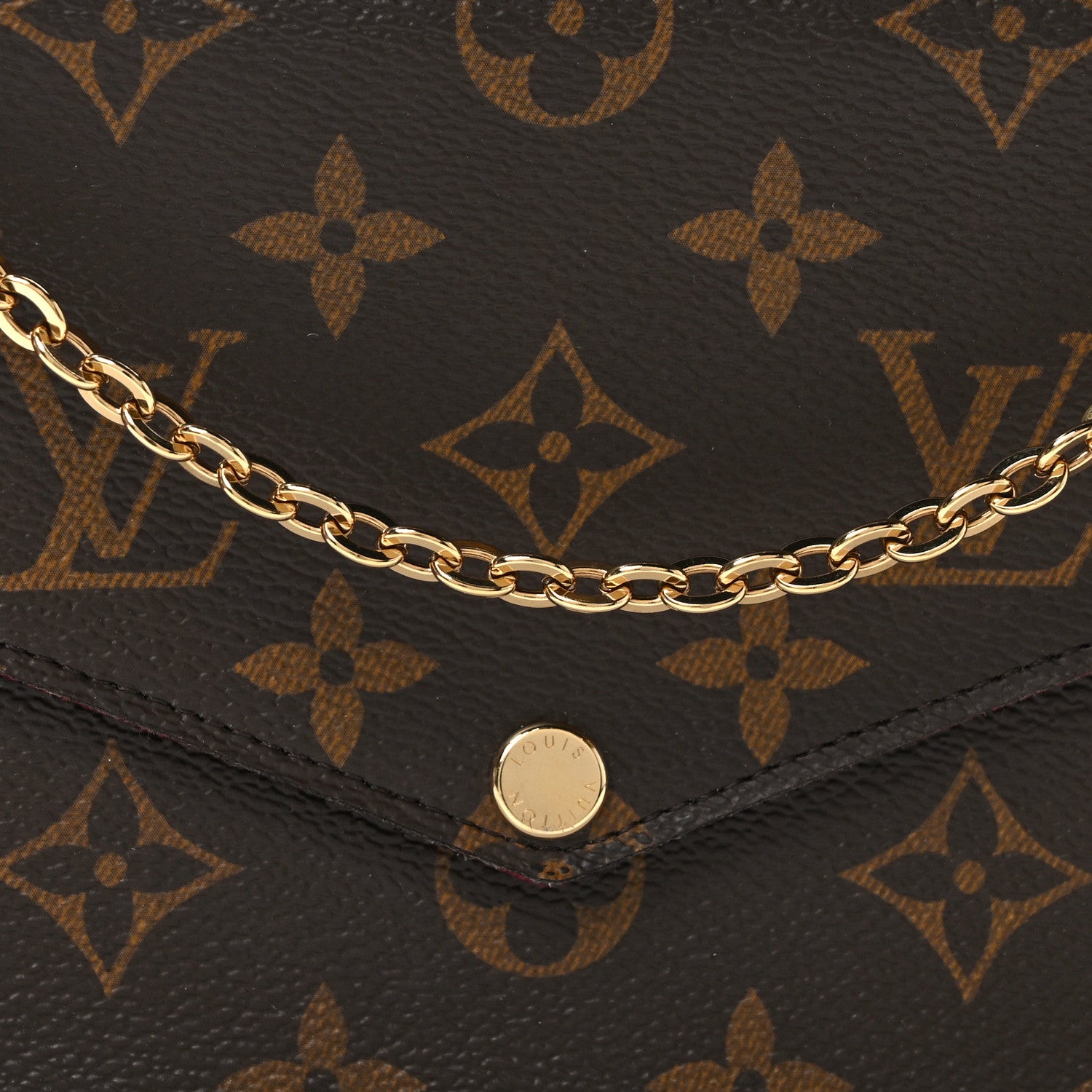 Louis Vuitton Monogram Pochette Felicie Chain Wallet Fuchsia 8 of 13