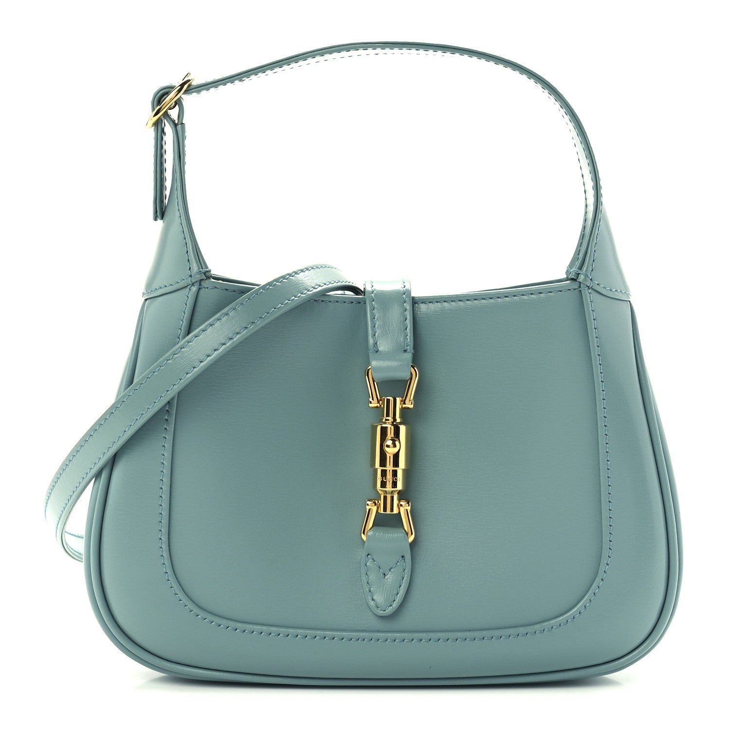 Gucci Boarded Dyana Lux Calfskin Mini Jackie 1961 Hobo Dusty Azure 1 of 11