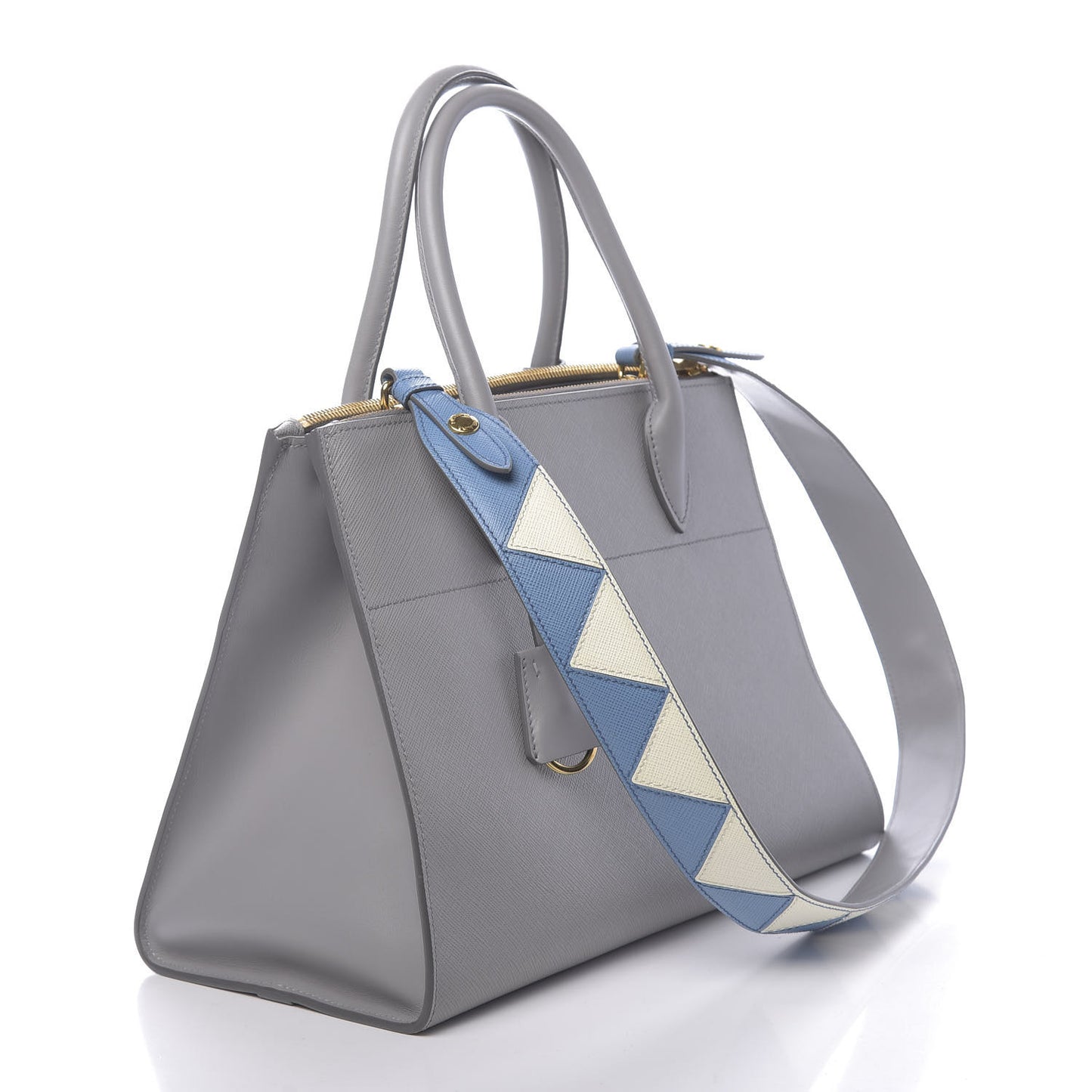 Saffiano City Calfskin Greche Paradigme Bag Nube Mare