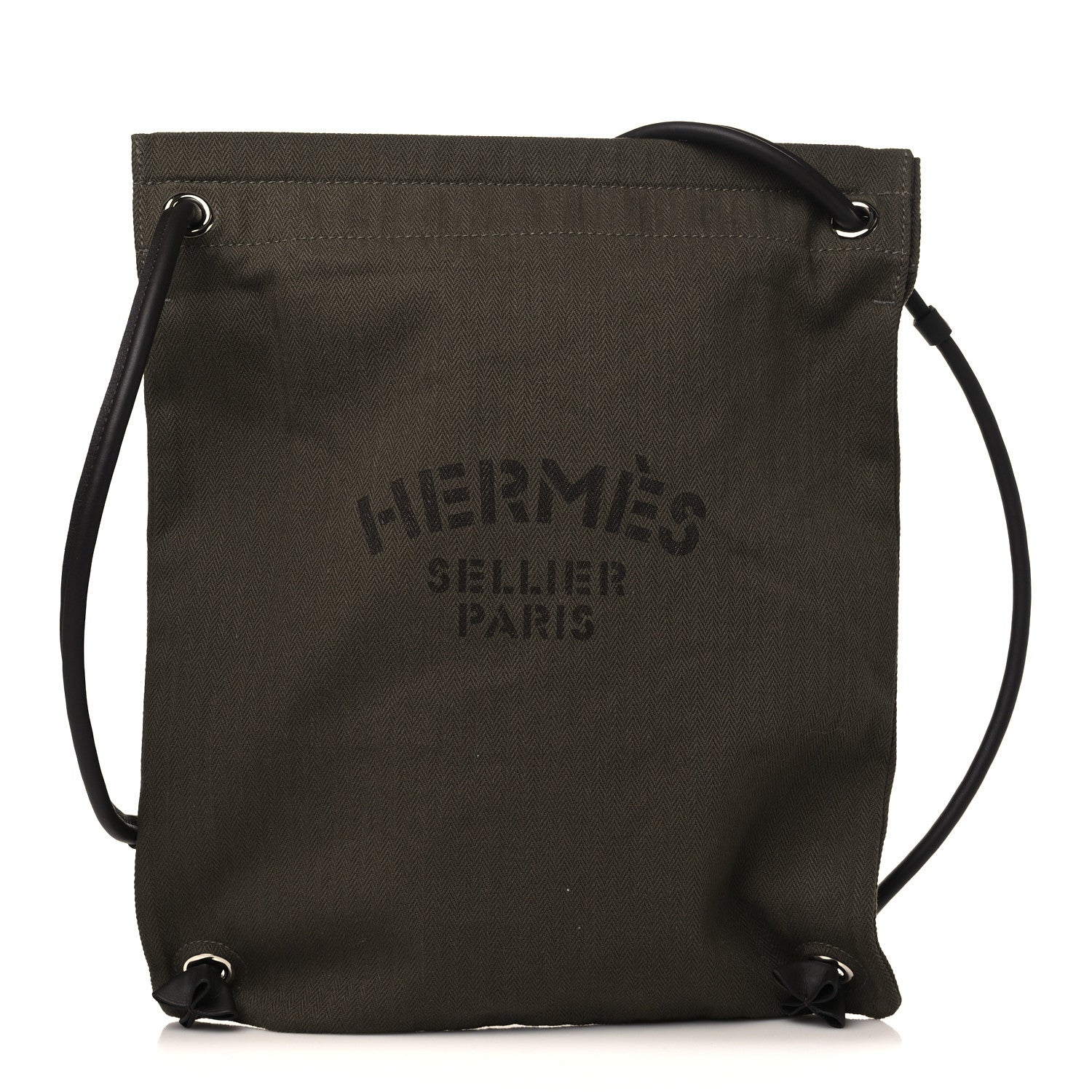 Hermes Herringbone Canvas Swift Maline Bag Kaki Ebene 1 of 8