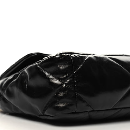Chanel Shiny Crumpled Calfskin Quilted Medium Chanel 19 Flap Black 9 of 11