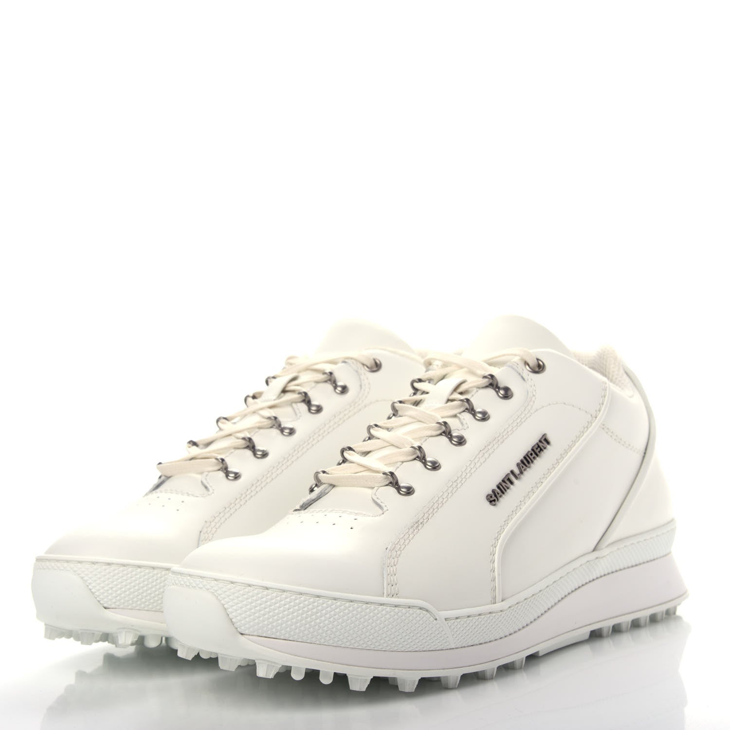 Saint Laurent Calfskin Jump Low Top Sneakers 42 White 3 of 11
