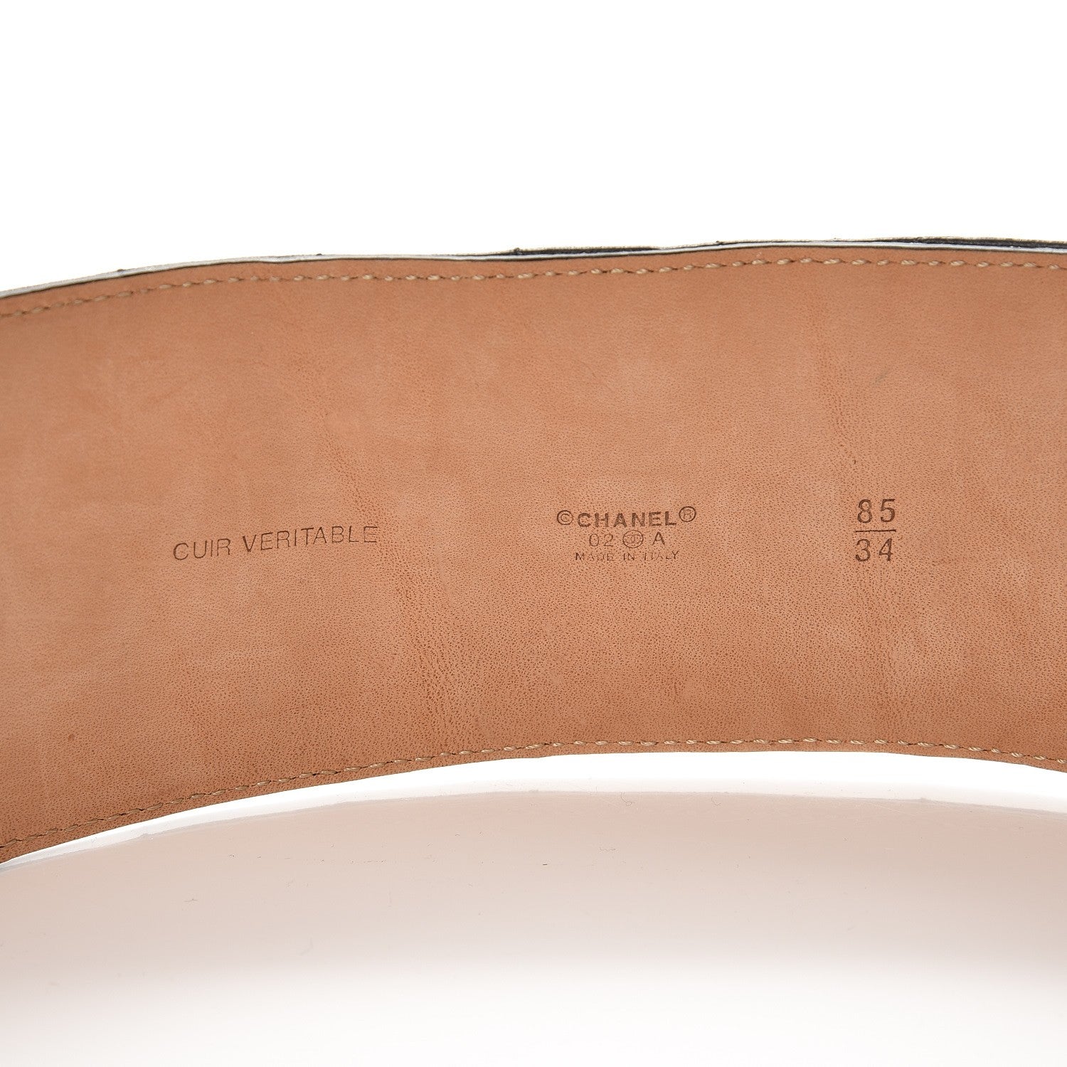 Chanel Lambskin Quilted Chocolate Bar Belt 85 34 Black 3 of 5