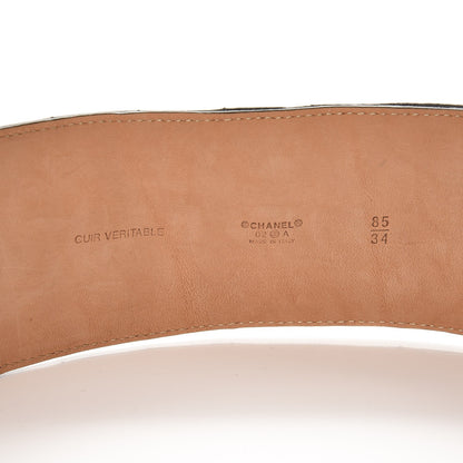 Chanel Lambskin Quilted Chocolate Bar Belt 85 34 Black 3 of 5