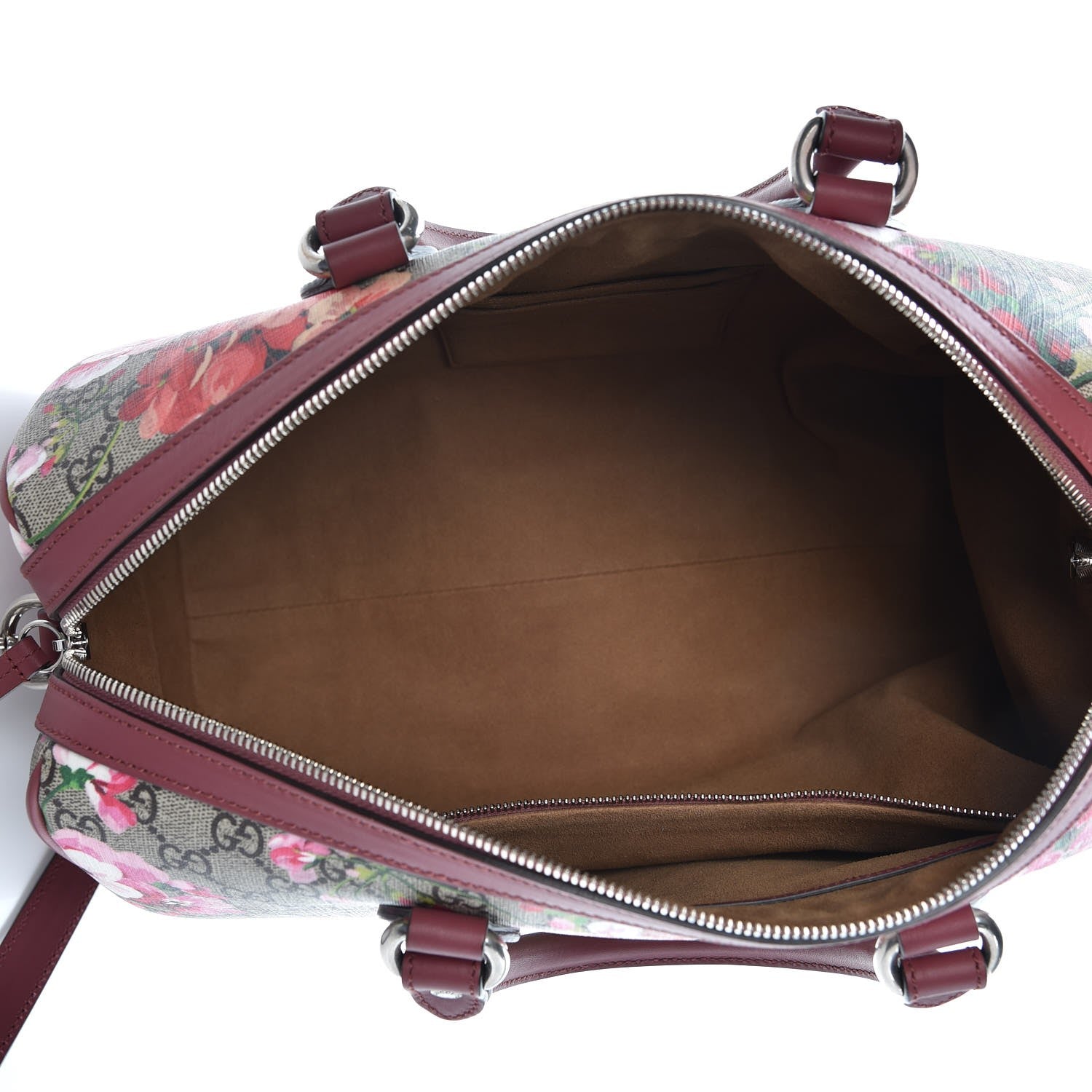 Gucci GG Supreme Monogram Blooms Medium Boston Beige Multicolor Dry Rose 5 of 7