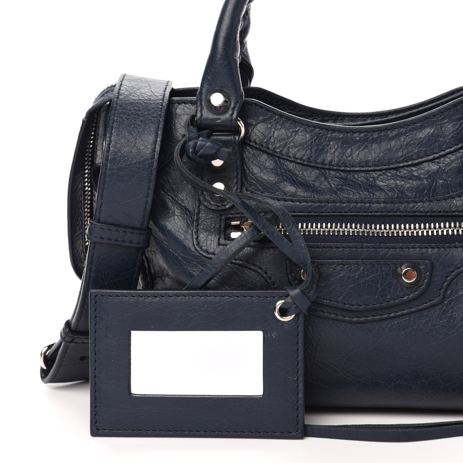 Balenciaga Agneau Classic Silver Hardware Mini City Bleu de Minuit 11 of 12