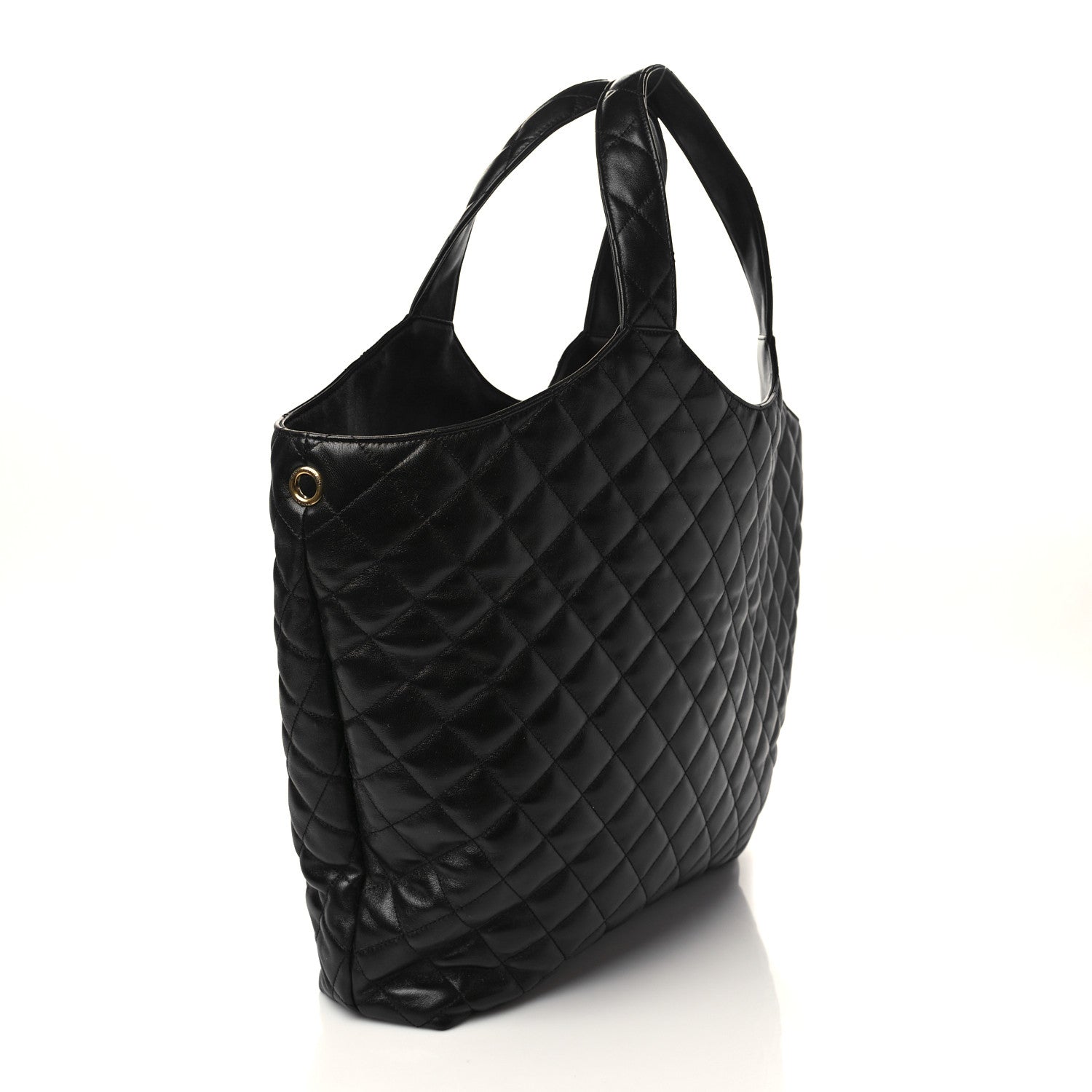 Saint Laurent Lambskin Quilted Maxi Icare Shopping Tote Black 4 of 8