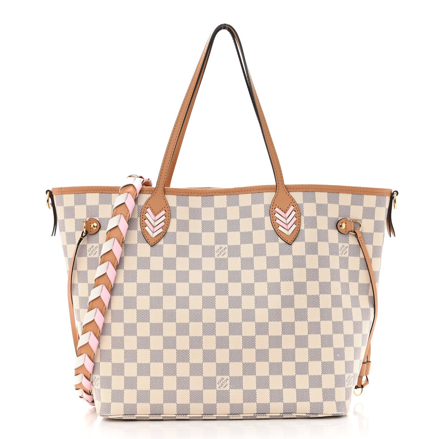 Damier Azur Braided Neverfull MM Orange