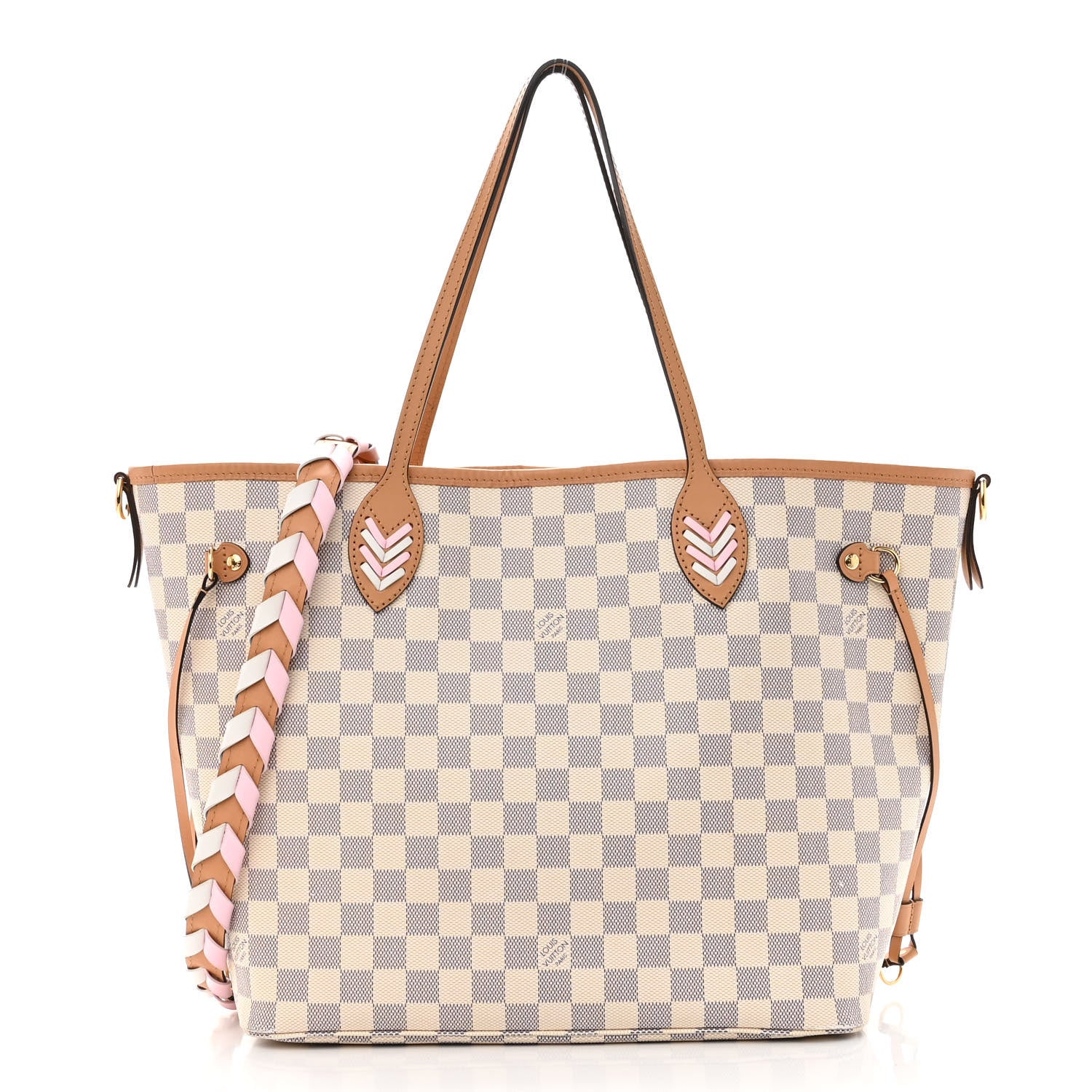 Louis Vuitton Damier Azur Braided Neverfull MM Orange 3 of 11