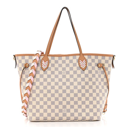 Louis Vuitton Damier Azur Braided Neverfull MM Orange 3 of 11