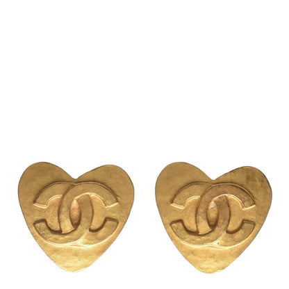 Chanel CC Heart Clip On Earrings Gold 1 of 4