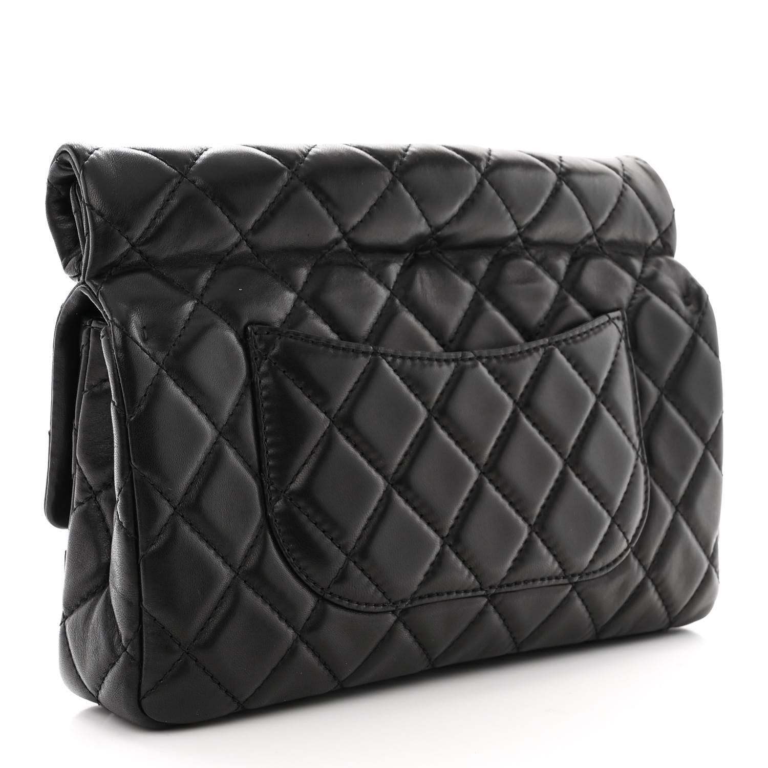 Chanel Lambskin Quilted Large Roll 2.55 Reissue Clutch Black 3 of 11