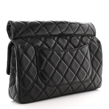 Chanel Lambskin Quilted Large Roll 2.55 Reissue Clutch Black 3 of 11