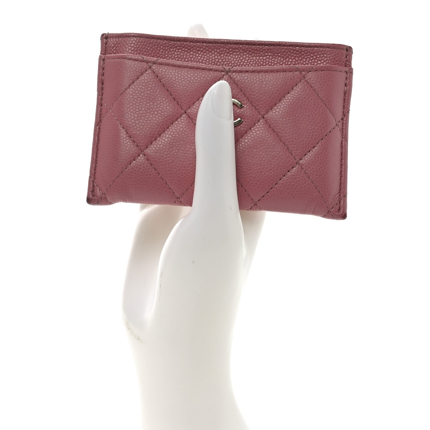 Chanel Caviar Quilted Card Holder Pink 2 of 11