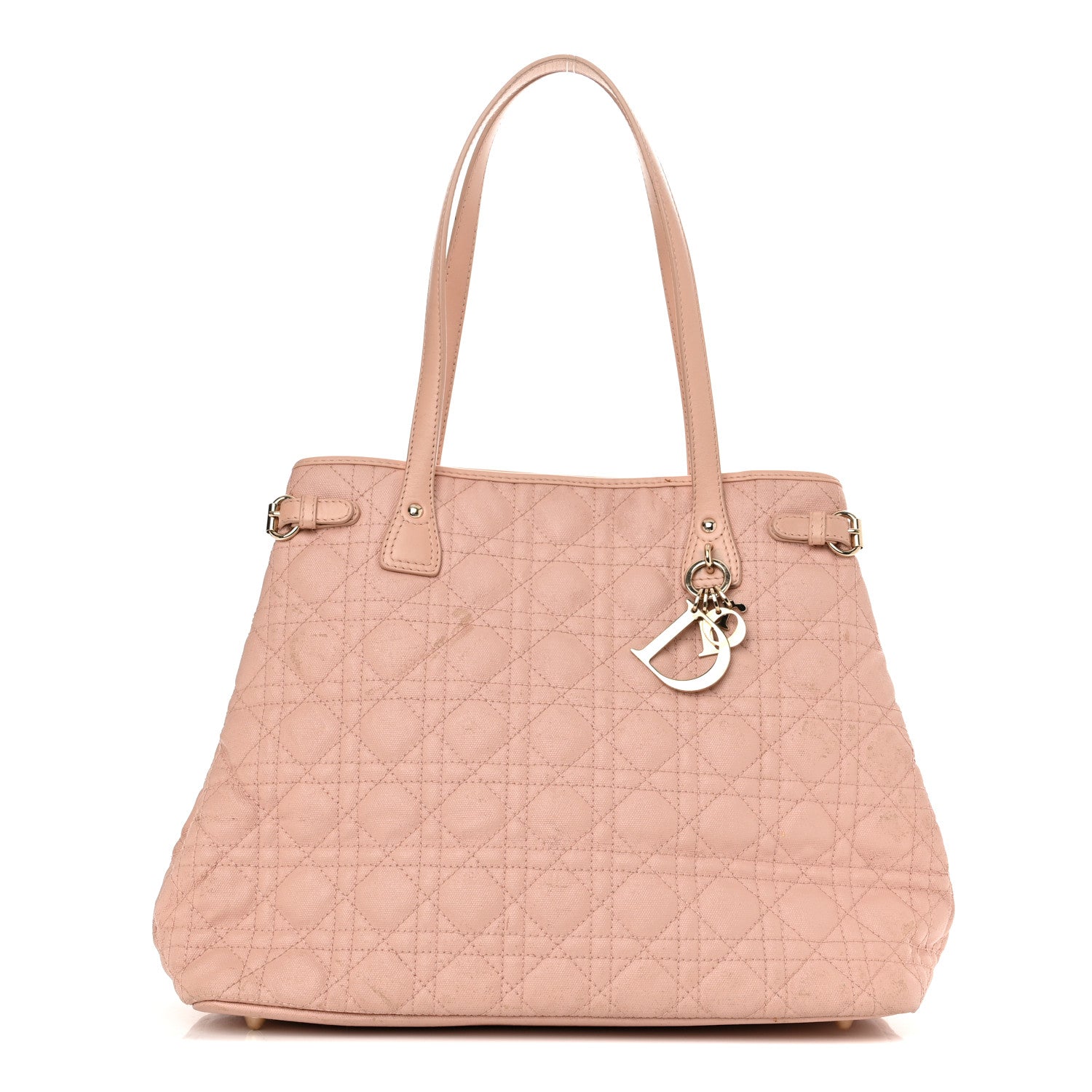 Christian Dior Coated Canvas Cannage Medium Panarea Tote Rosato 1 of 13