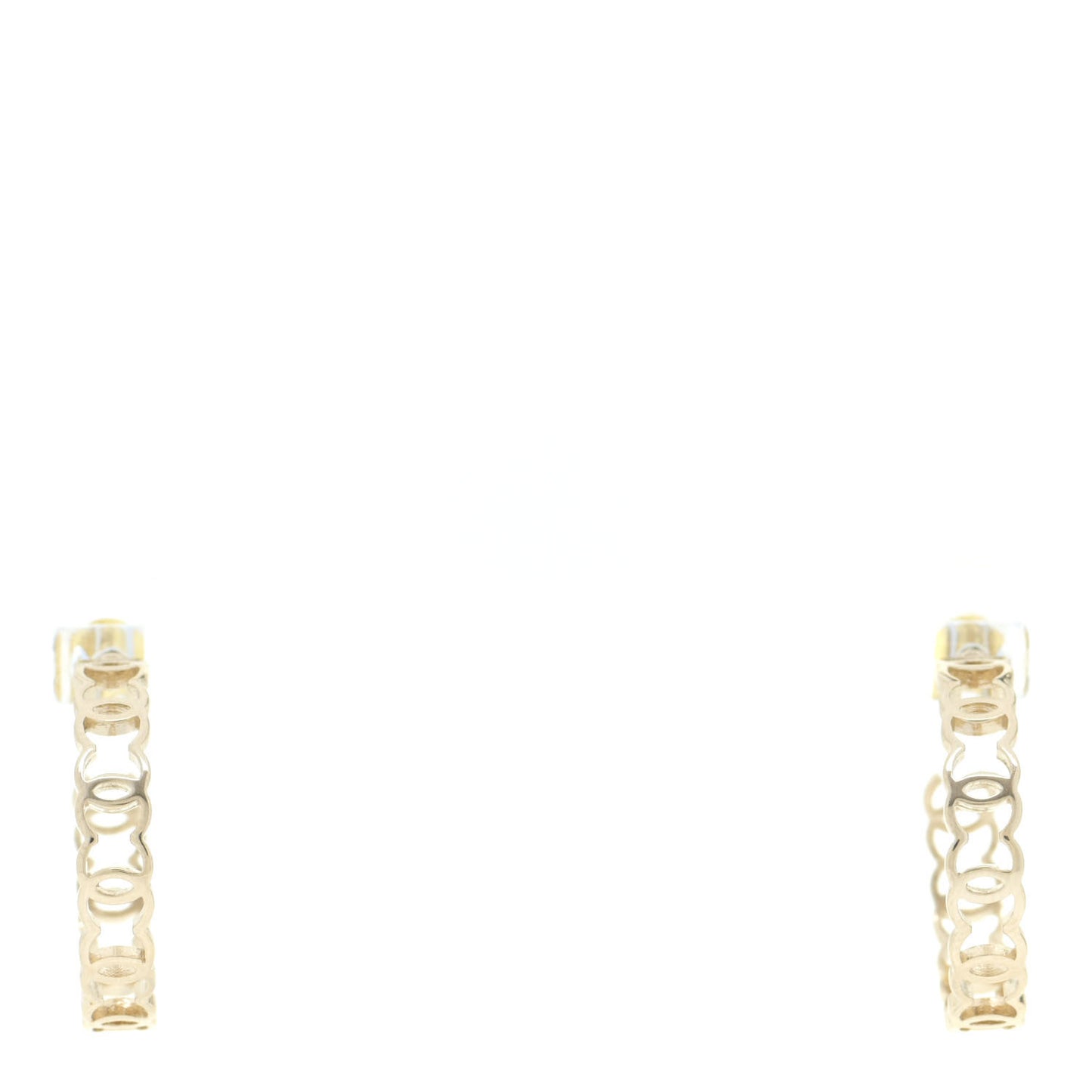 Metal CC Hoop Earrings Gold