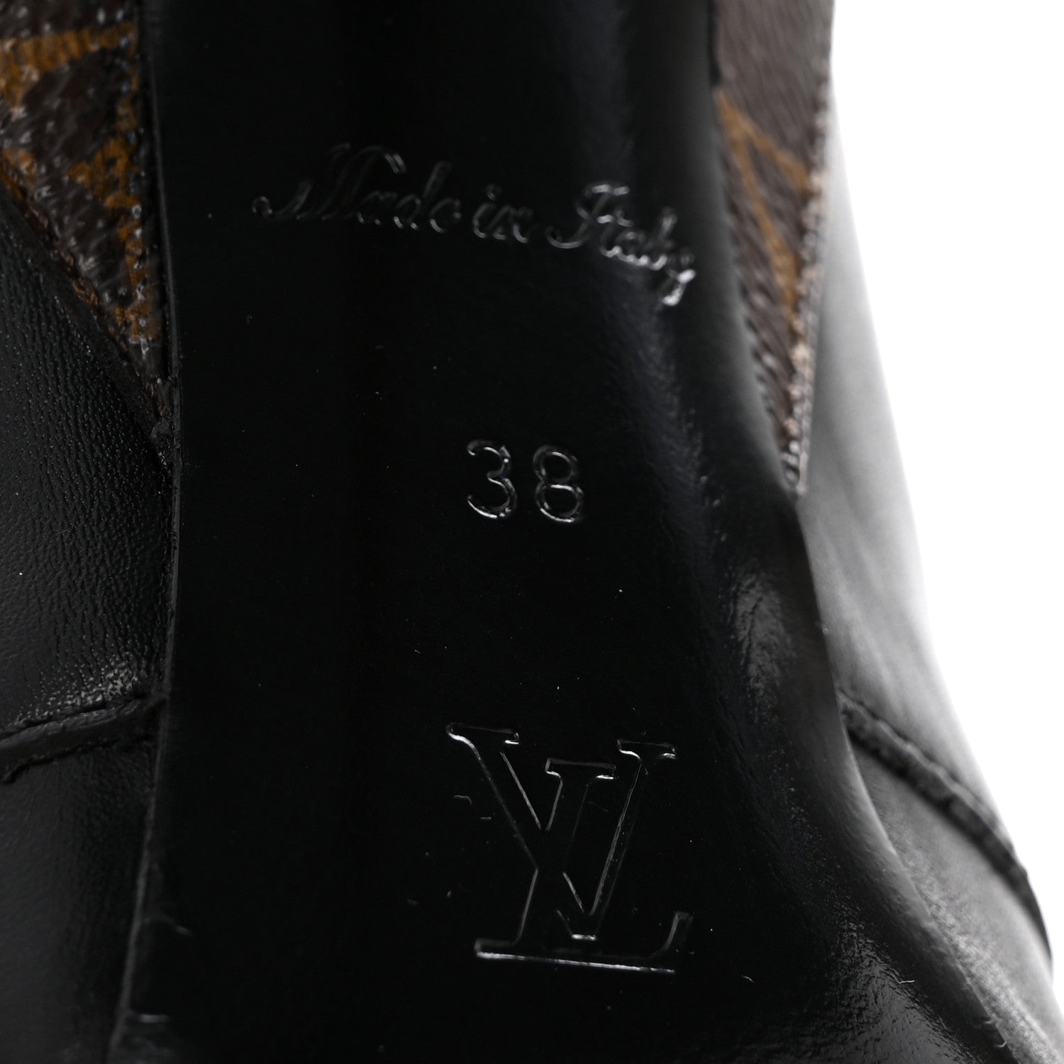 Louis Vuitton Calfskin Monogram Janet Ankle Boots 38 Black 1889093