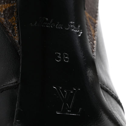 Louis Vuitton Calfskin Monogram Janet Ankle Boots 38 Black 7 of 11