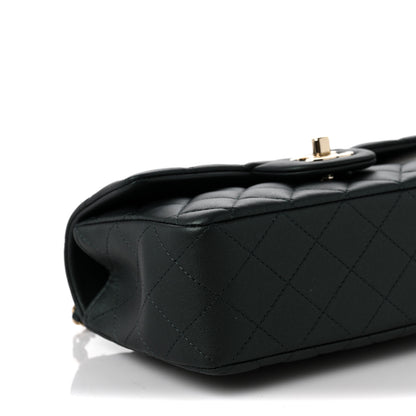 Chanel Iridescent Lambskin Quilted Mini Top Handle Rectangular Flap Dark Green 7 of 8