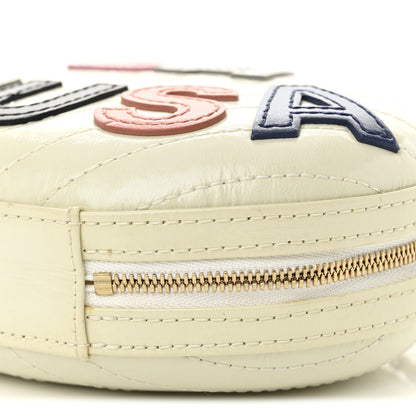 Chanel Embroidered Lambskin Chevron Quilted La Pausa Evening Bag White 10 of 11