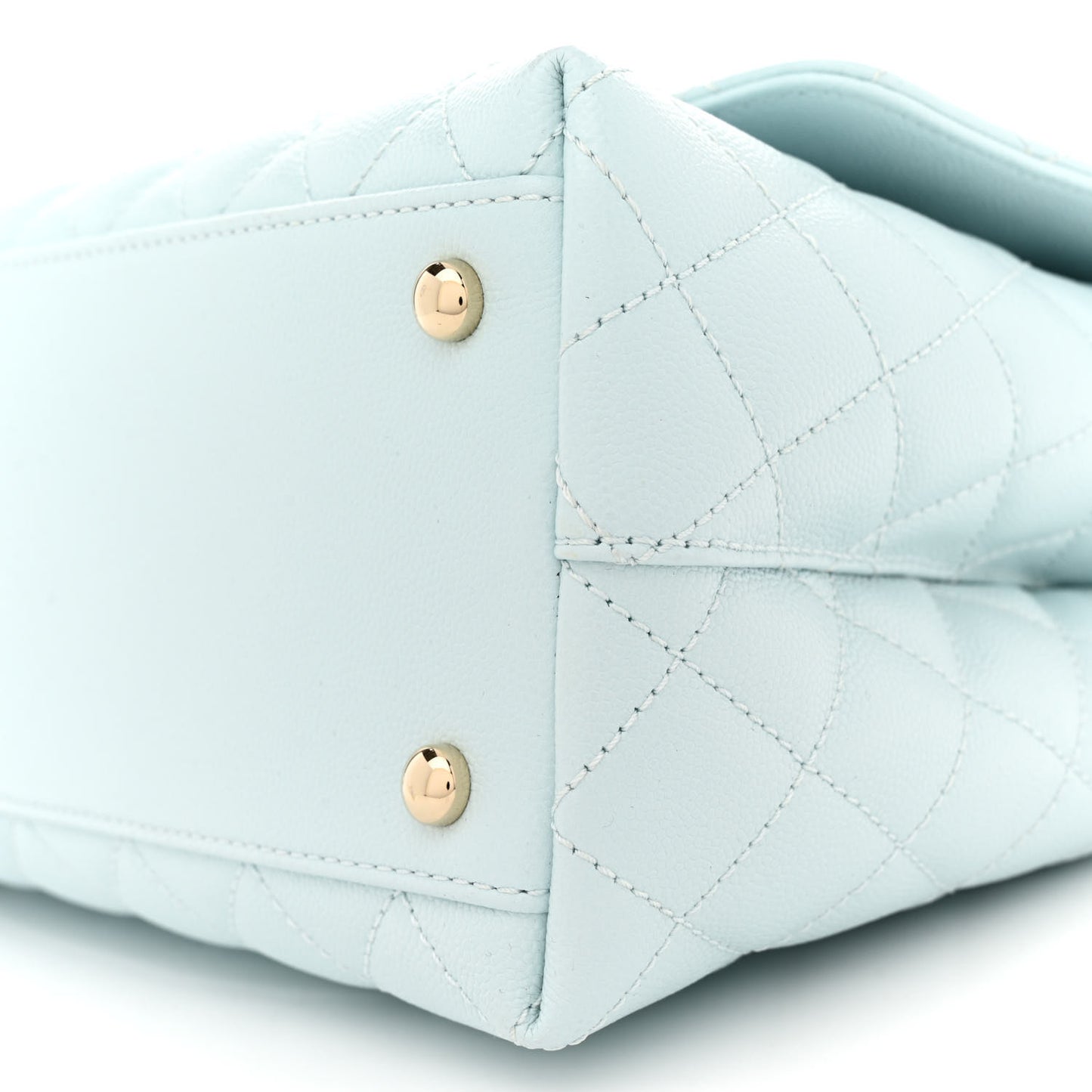 Caviar Quilted Small Coco Handle Flap Light Blue