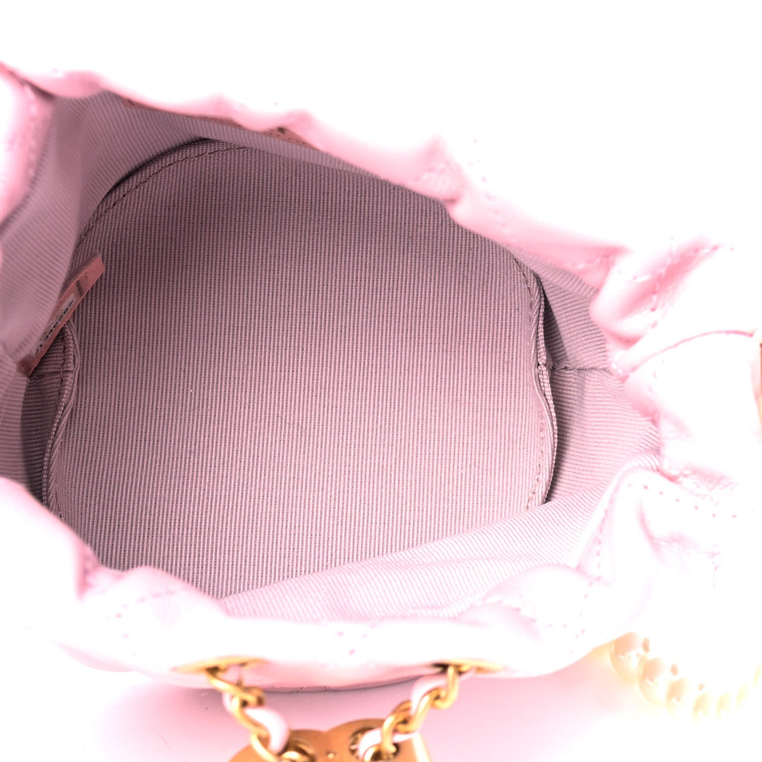 Chanel Calfskin Quilted Pearl Mini About Pearls Drawstring Bucket Light Pink 4 of 5