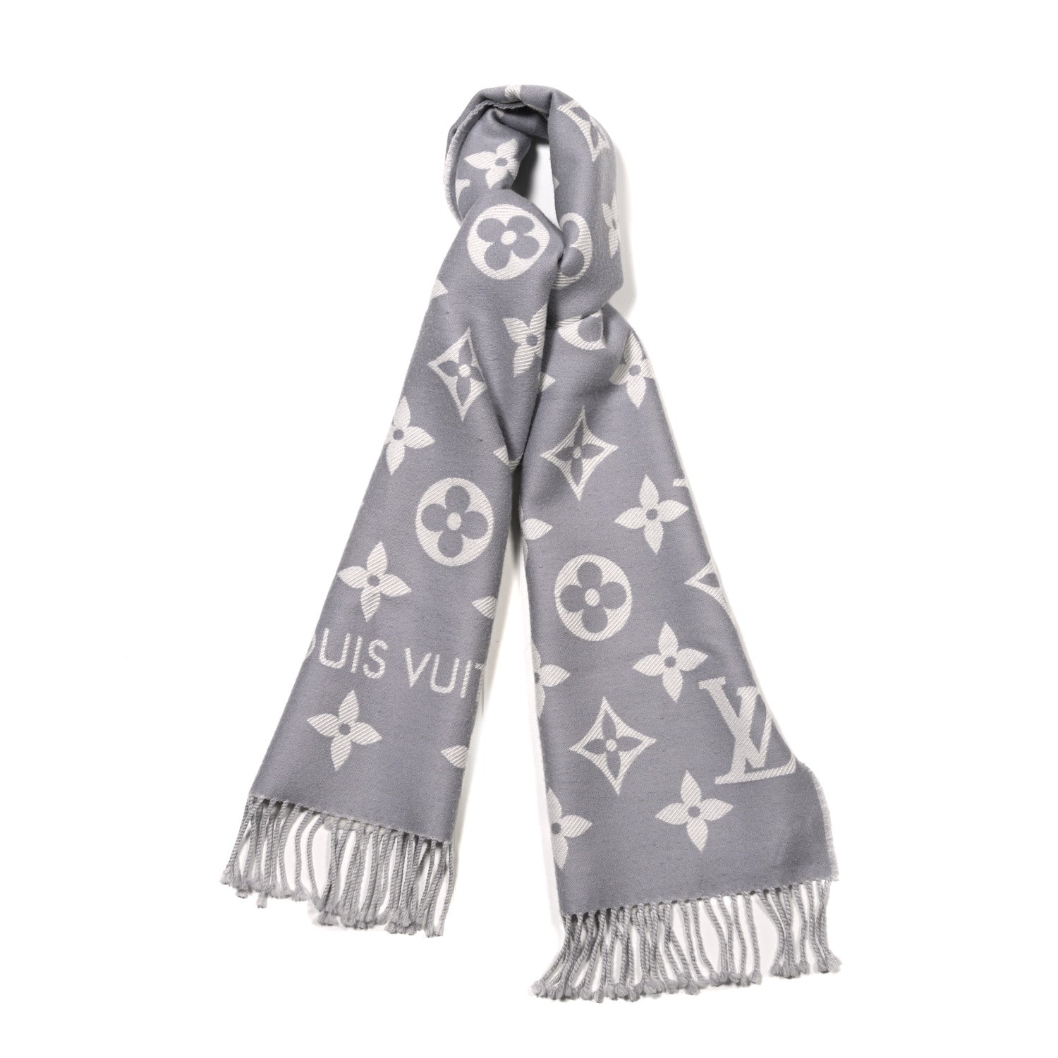 Louis Vuitton Wool Monogram LV Essential Scarf Gris Clair 1 of 3