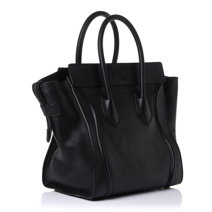 Celine Drummed Calfskin Mini Luggage Black 3 of 10