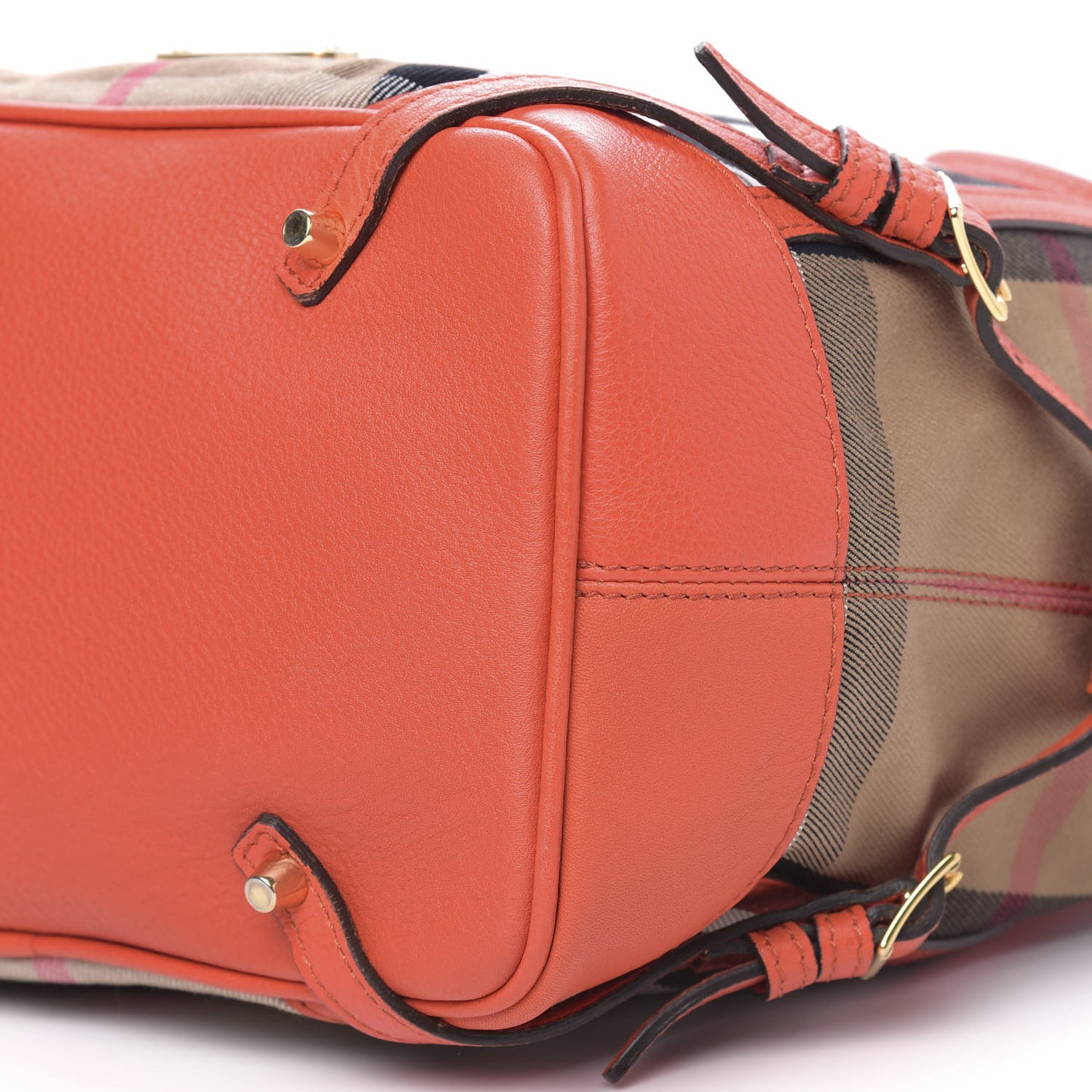 House Check Drawstring Hobo Orange