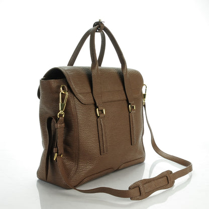 3.1 Phillip Lim 3.1 Textured Calfskin Large Pashli Satchel Taupe 3 of 8
