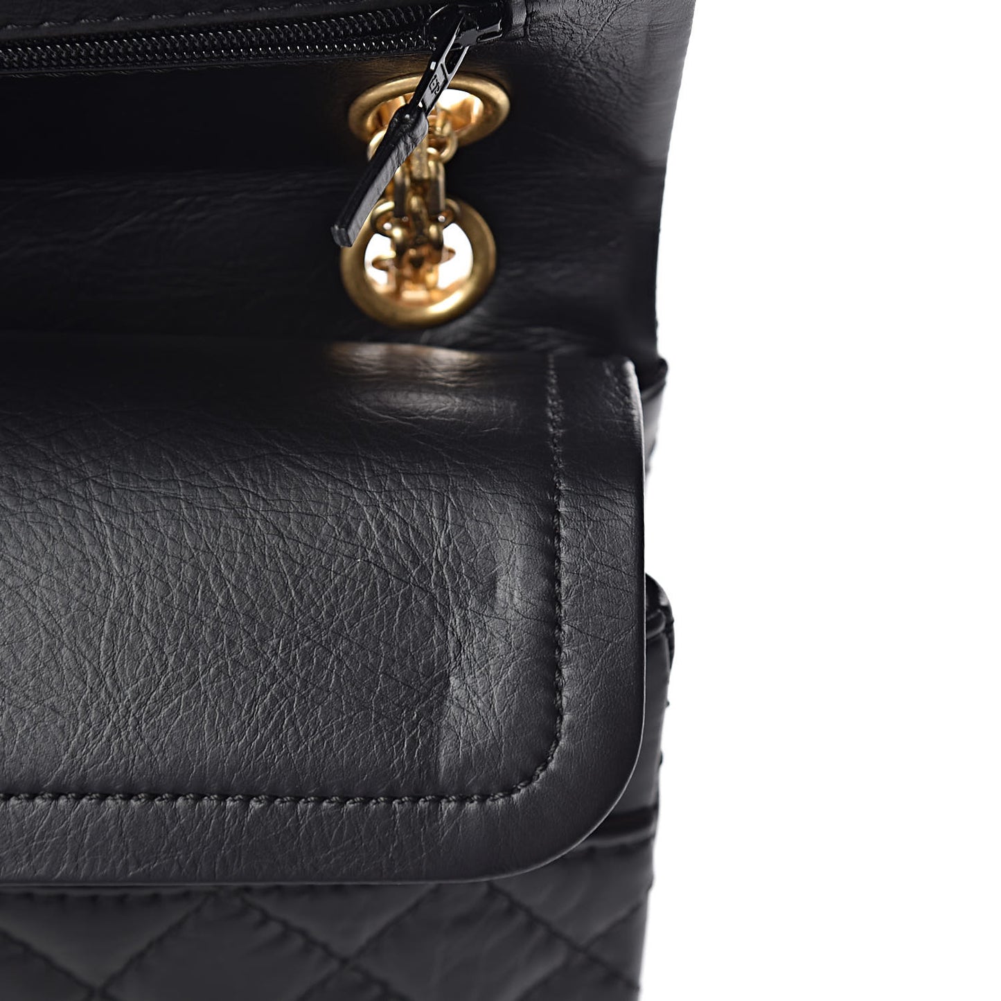 Aged Calfskin Quilted 2.55 Reissue 225 Flap Black