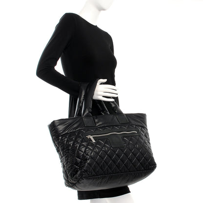 Chanel Nylon Quilted Large Coco Cocoon Tote Black 2 of 8