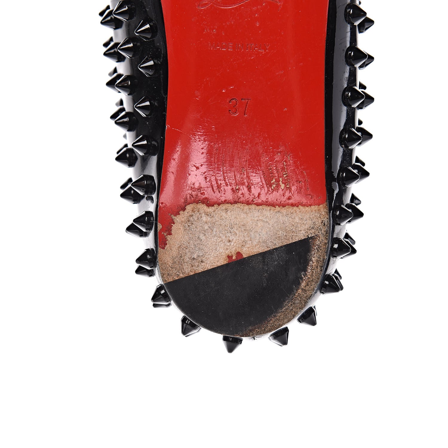 Christian Louboutin Patent Gozul Spikes Flats 37 Black 18 of 19