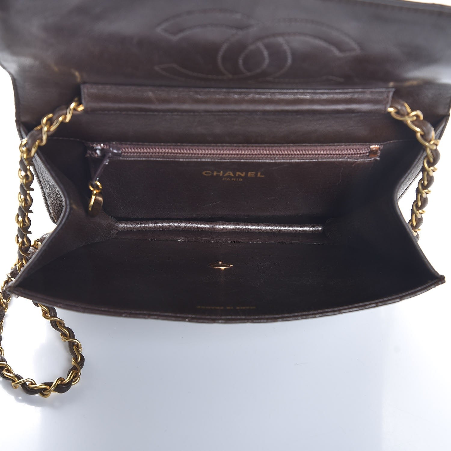 Chanel Lambskin Quilted Small Single Flap Brown 5 of 7
