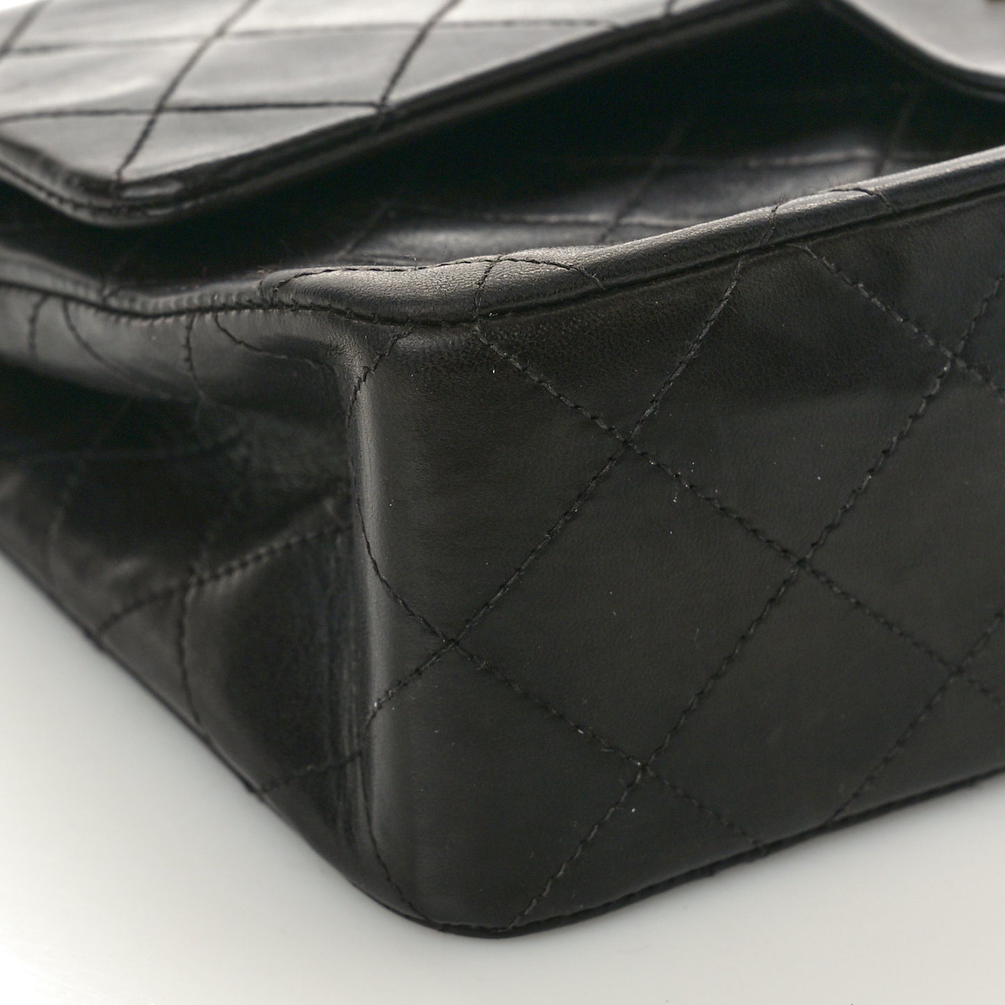 Lambskin Quilted Small Double Flap Black