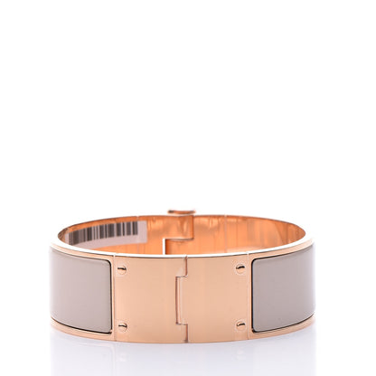 Hermes Enamel Charniere Uni Wide Hinged Bracelet M Beige Rose 3 of 6