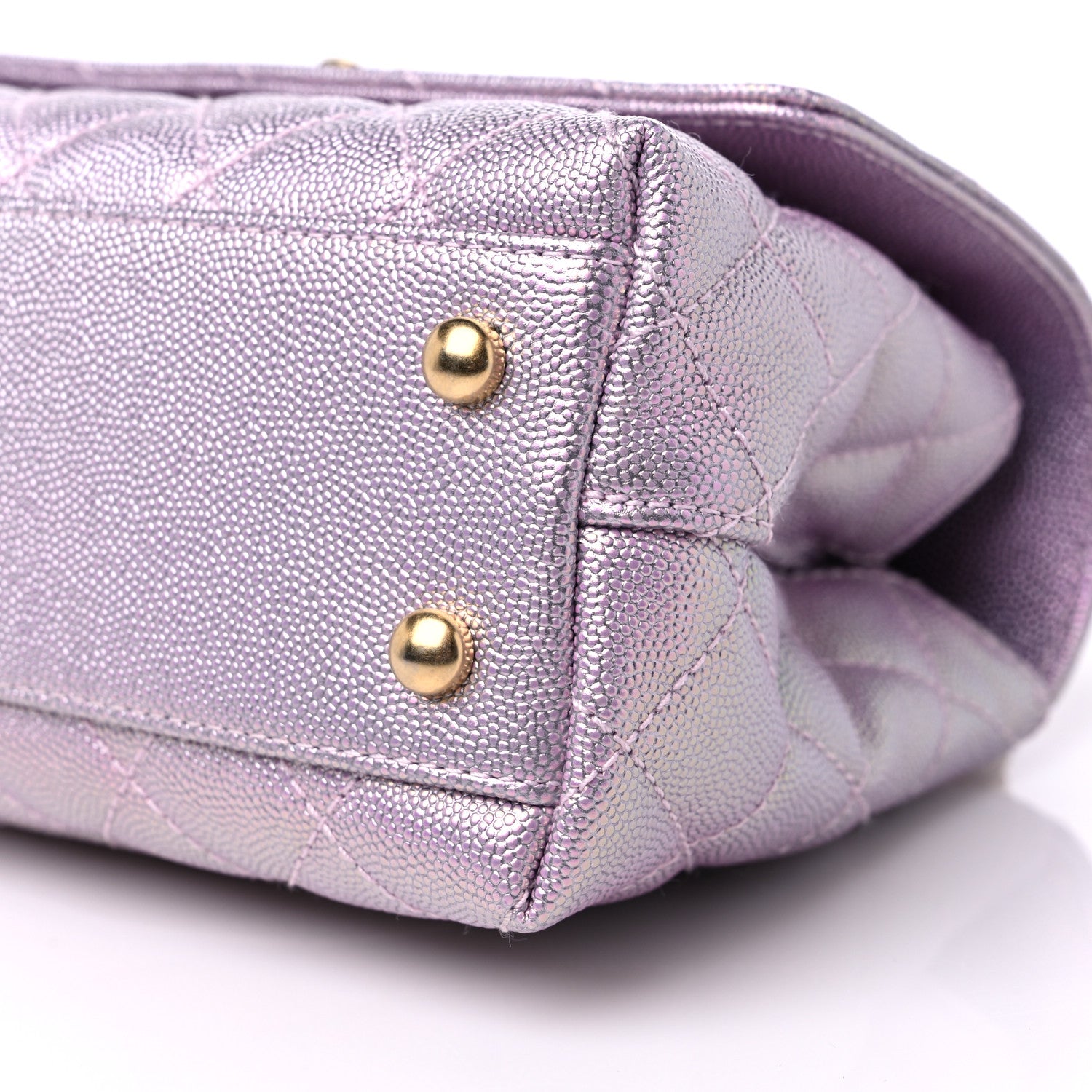 Chanel Iridescent Caviar Quilted Mini Coco Handle Flap Light Pink 9 of 10