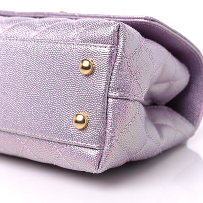 Chanel Iridescent Caviar Quilted Mini Coco Handle Flap Light Pink 9 of 10