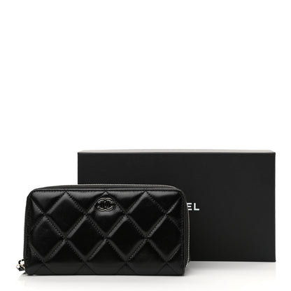 Chanel Shiny Lambskin Gusset Zip Around Waist Belt Wallet Black 13 of 13