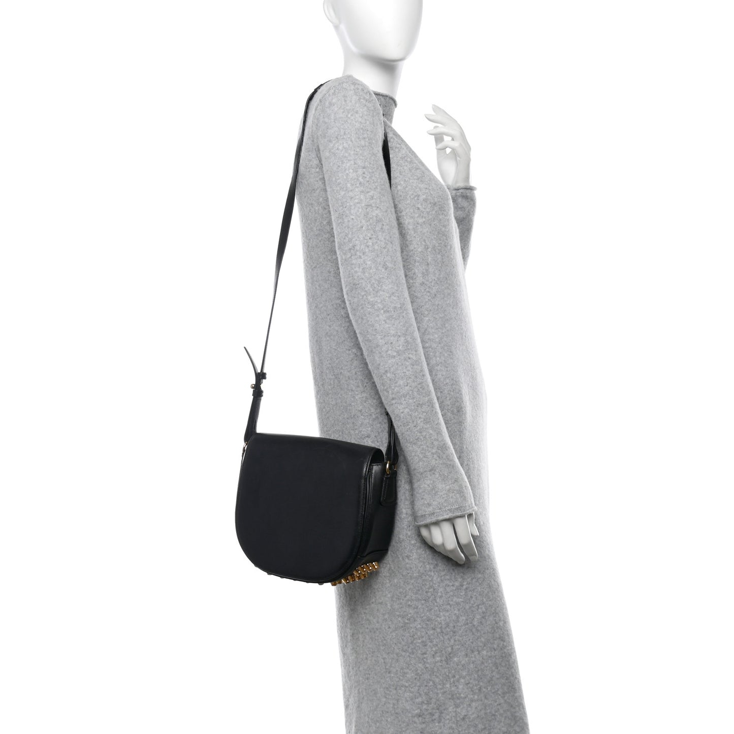 Calfskin Small Lia Sling Black Pale Gold Hardware