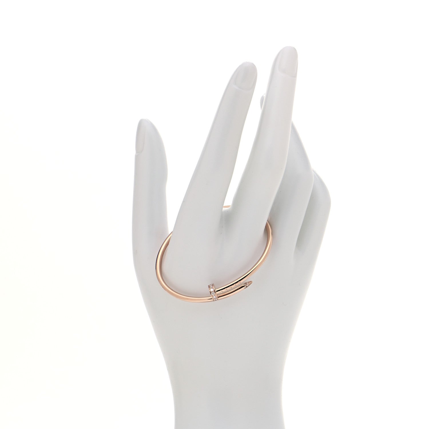 Cartier 18K Pink Gold Diamond Small Juste Un Clou Bracelet 14 2 of 4