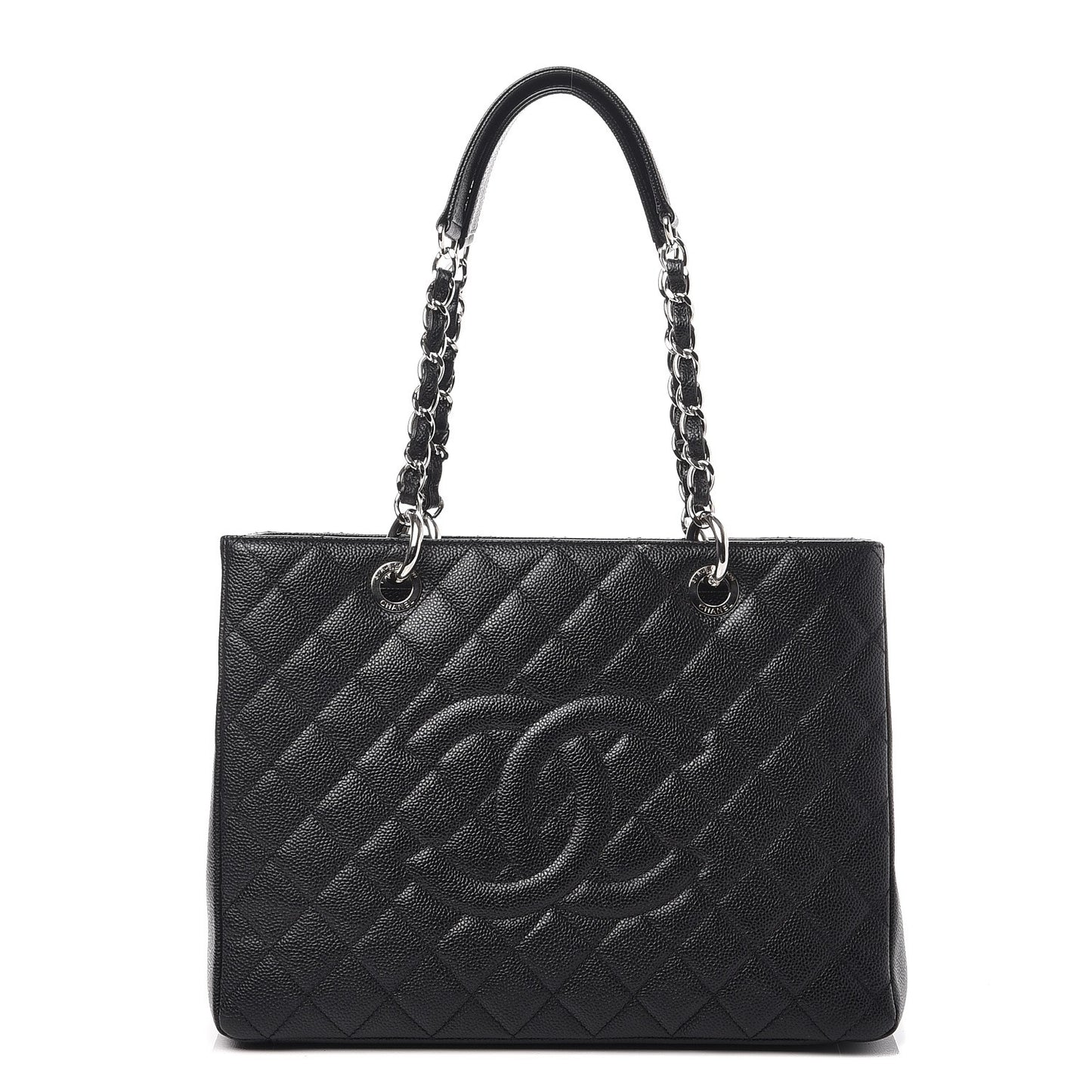 Caviar Quilted Grand Shopping Tote GST Black