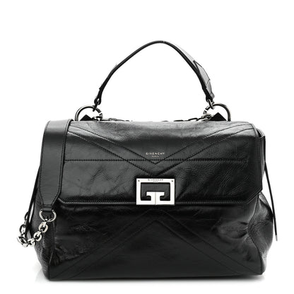 Givenchy Creased Patent Calfskin Medium ID Flap Black 1 of 10