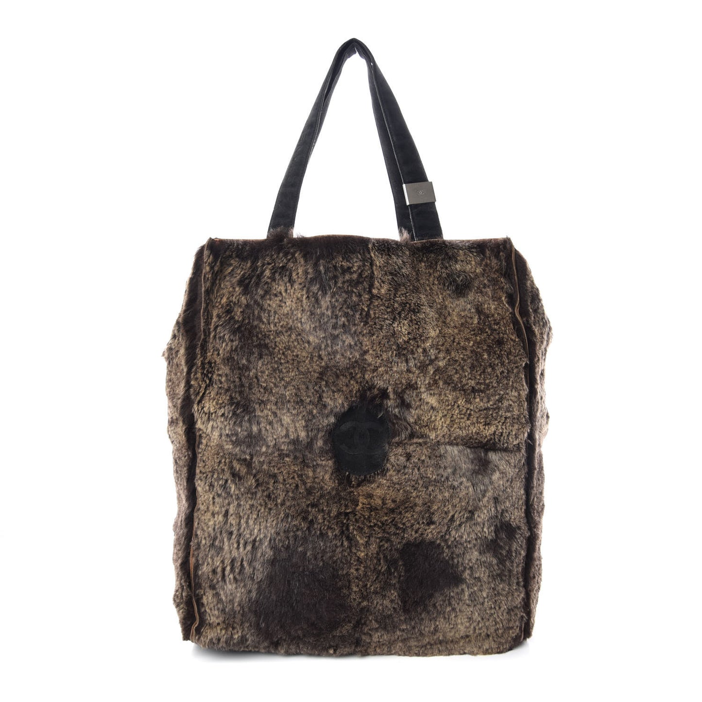 Lapin Rabbit Fur Tote Brown