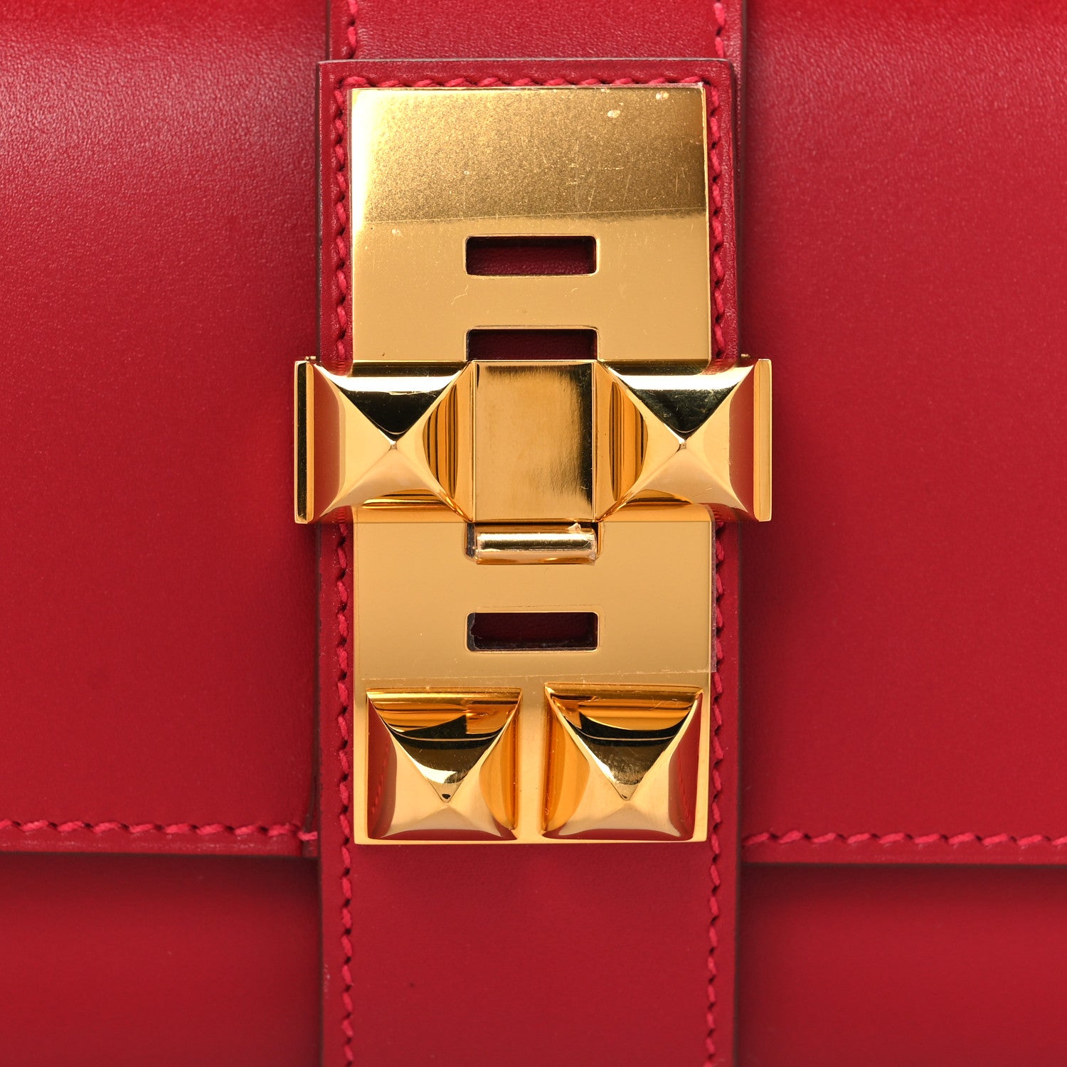 Hermes Tadelakt Medor 23 Clutch Rouge Vif 8 of 11