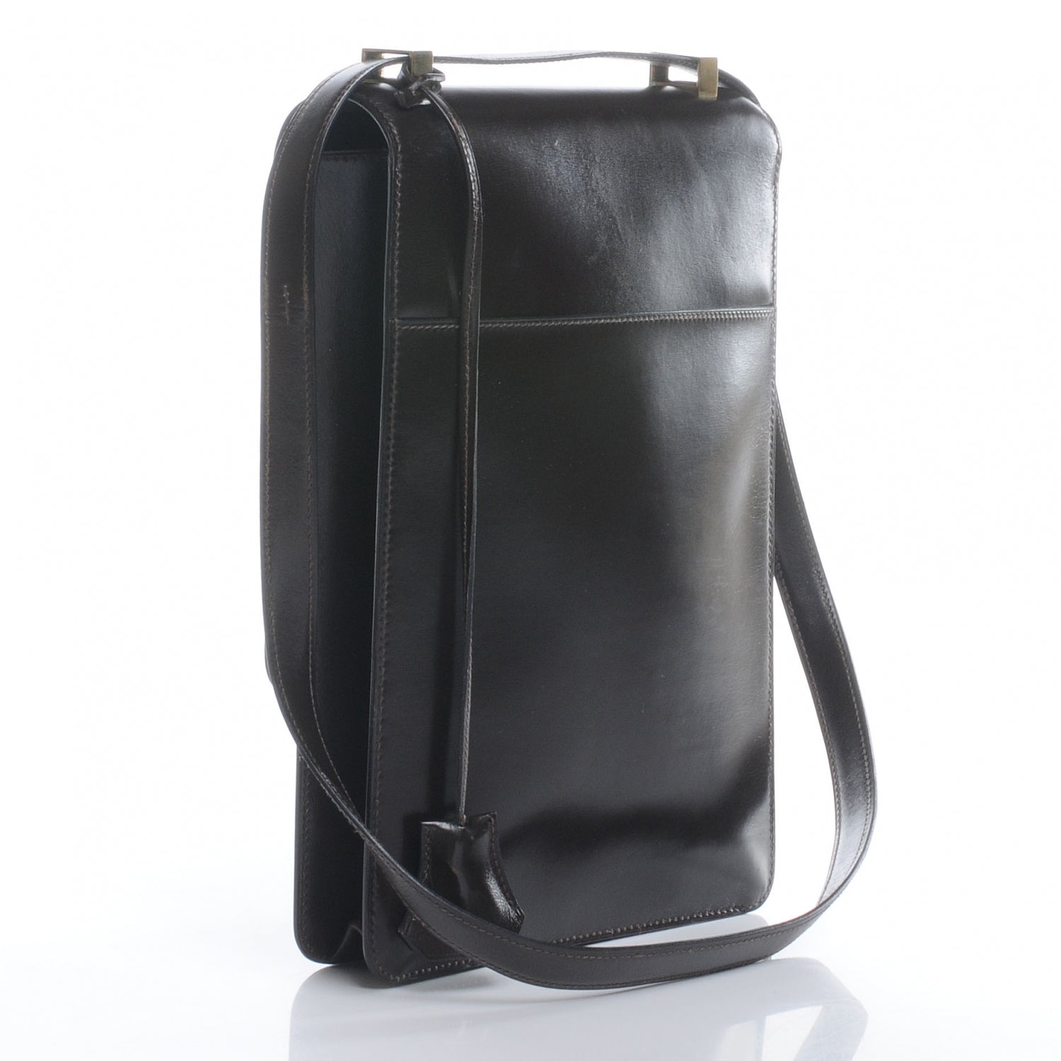 Hermes Box Sac a Depeche Shoulder Bag Chocolate 5 of 9