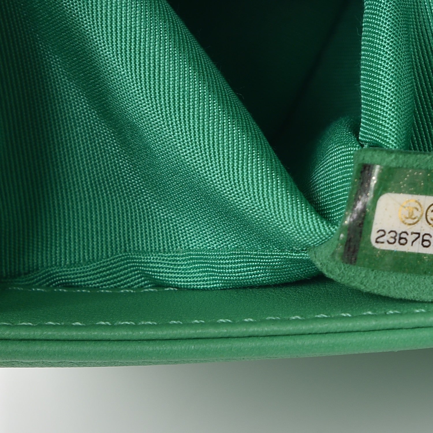 Chanel Lambskin Iridescent PVC Chevron Quilted Medium Boy Flap Green Silver 7 of 7