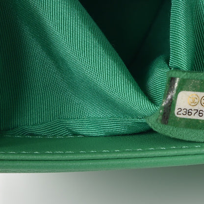 Chanel Lambskin Iridescent PVC Chevron Quilted Medium Boy Flap Green Silver 7 of 7